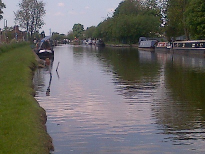 Looking upstream toward the lock and bridge 145